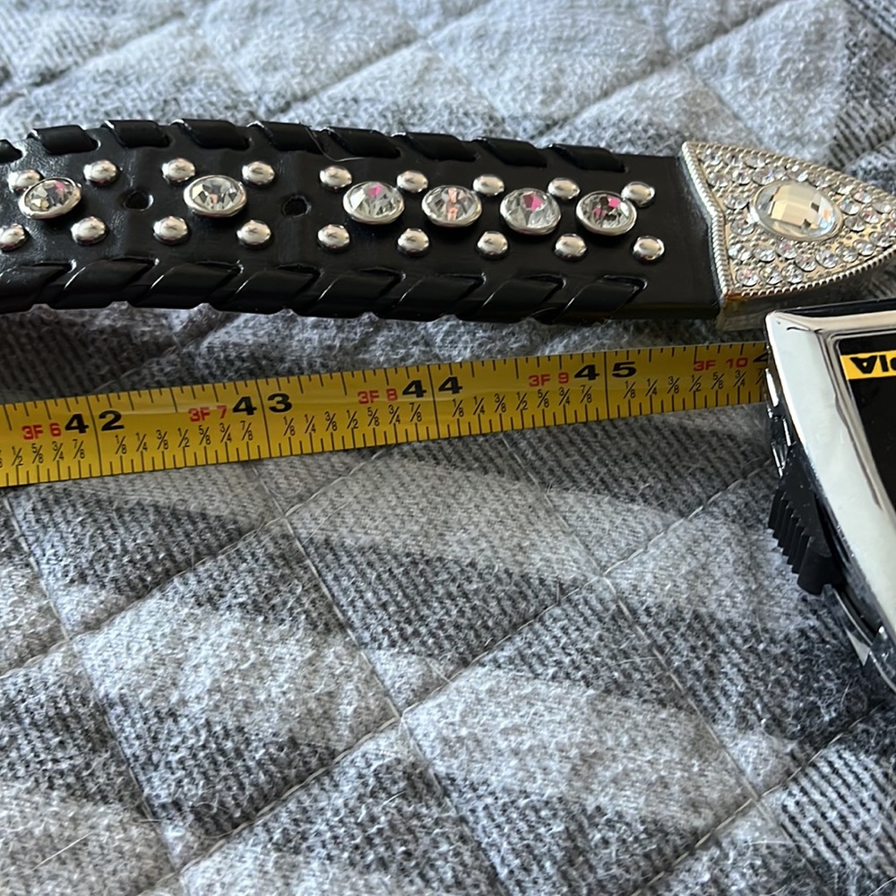 Leather Belt w Rinestones - Picture 5 of 5